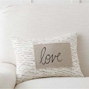 Pottery Barn 12x16 Love Letter Pillow Cover - Never Opened or Used